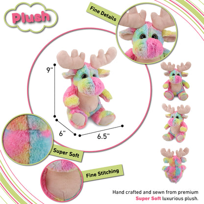 SUPER-SOFT PLUSH - RAINBOW MOOSE 9"