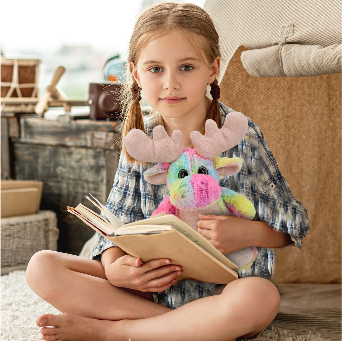 SUPER-SOFT PLUSH - RAINBOW MOOSE 9"