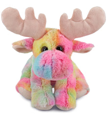 SUPER-SOFT PLUSH - RAINBOW FLOPPY MOOSE 9"
