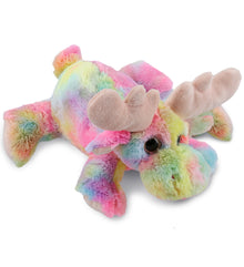 SUPER-SOFT PLUSH - RAINBOW LYING MOOSE 9.5"