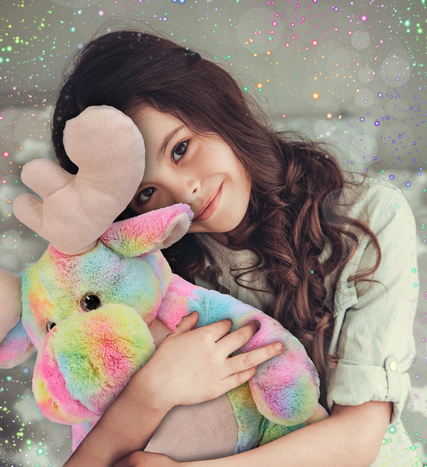 SUPER-SOFT PLUSH - RAINBOW MOOSE XL 15"