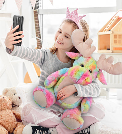 SUPER-SOFT PLUSH - RAINBOW MOOSE XL 15"