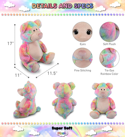 SUPER-SOFT PLUSH - RAINBOW BEAR XL 17"