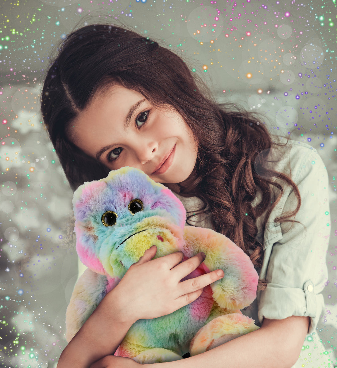 SUPER-SOFT PLUSH - RAINBOW SITTING ALLIGATOR 8"