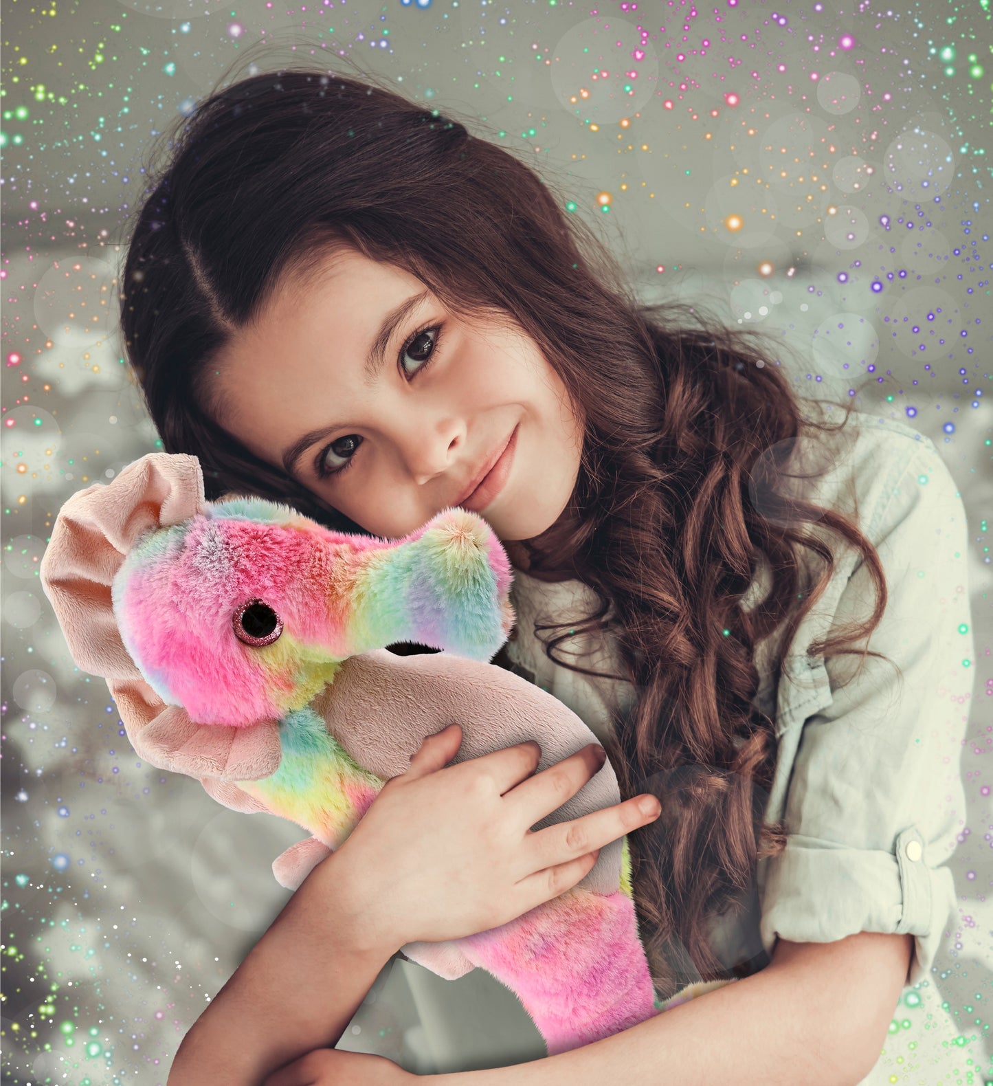 SUPER-SOFT PLUSH - RAINBOW SEAHORSE 15"