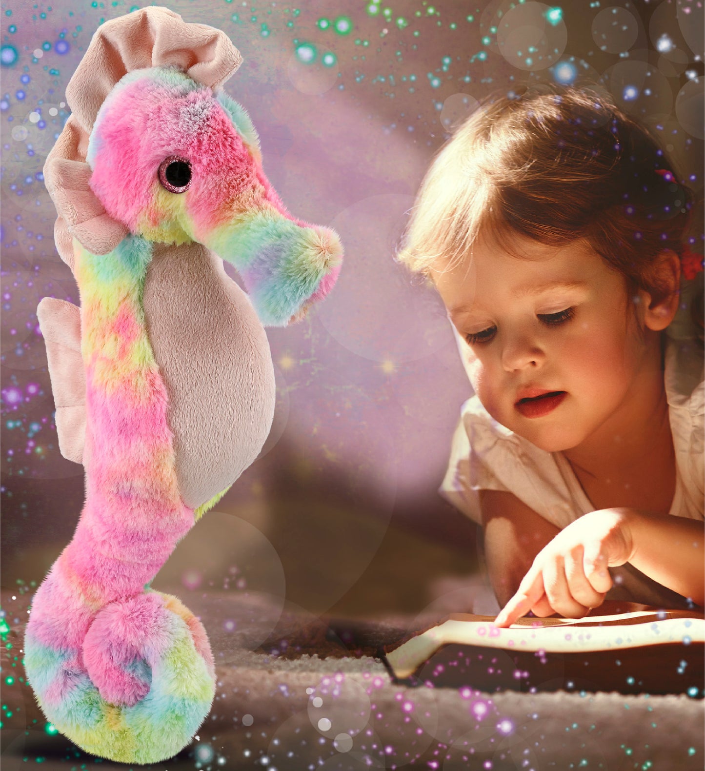 SUPER-SOFT PLUSH - RAINBOW SEAHORSE 15"