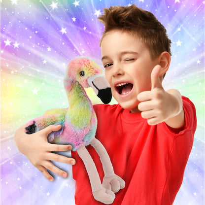 SUPER-SOFT PLUSH - RAINBOW FLAMINGO 8"