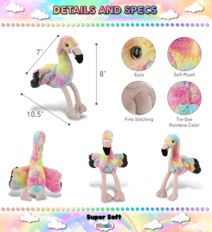 SUPER-SOFT PLUSH - RAINBOW FLAMINGO 8"