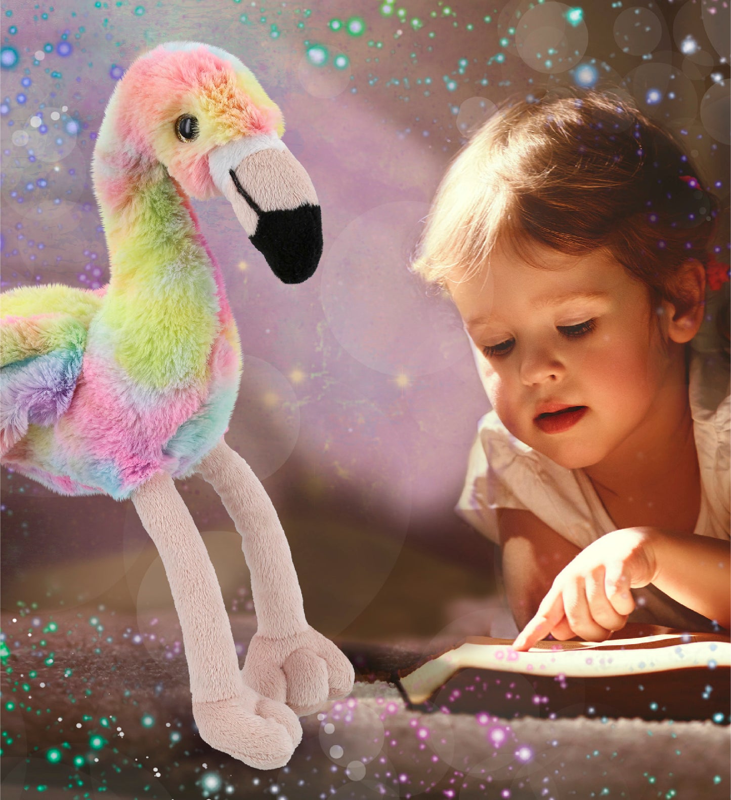 SUPER-SOFT PLUSH - RAINBOW FLAMINGO 8"