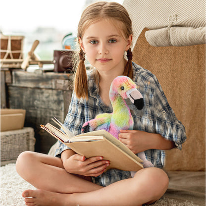 SUPER-SOFT PLUSH - RAINBOW FLAMINGO 8"
