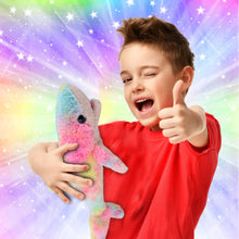 SUPER-SOFT PLUSH - RAINBOW SHARK SMALL 14"