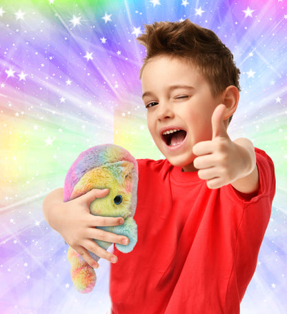 SUPER-SOFT PLUSH - RAINBOW WHALE SMALL 7"
