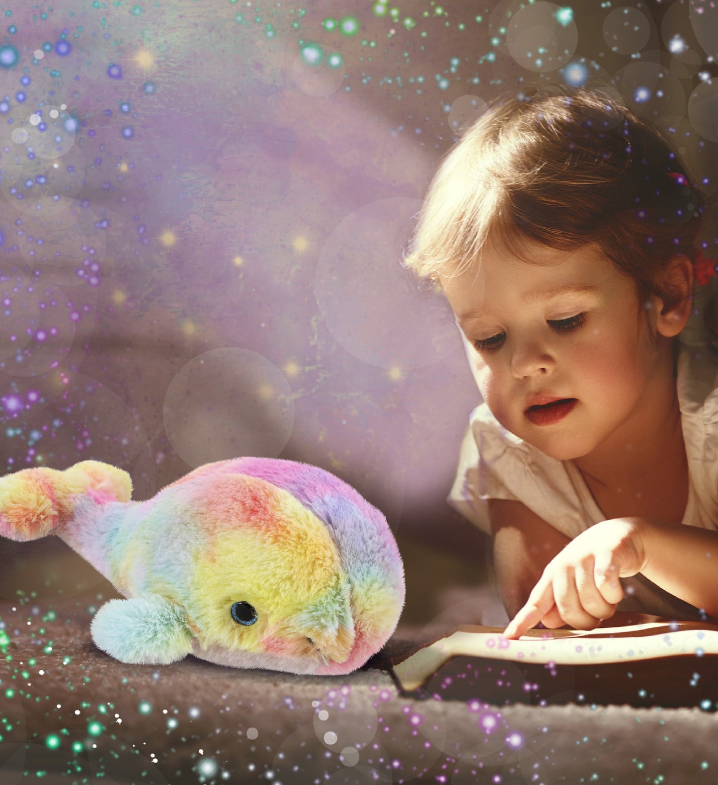 SUPER-SOFT PLUSH - RAINBOW WHALE SMALL 7"