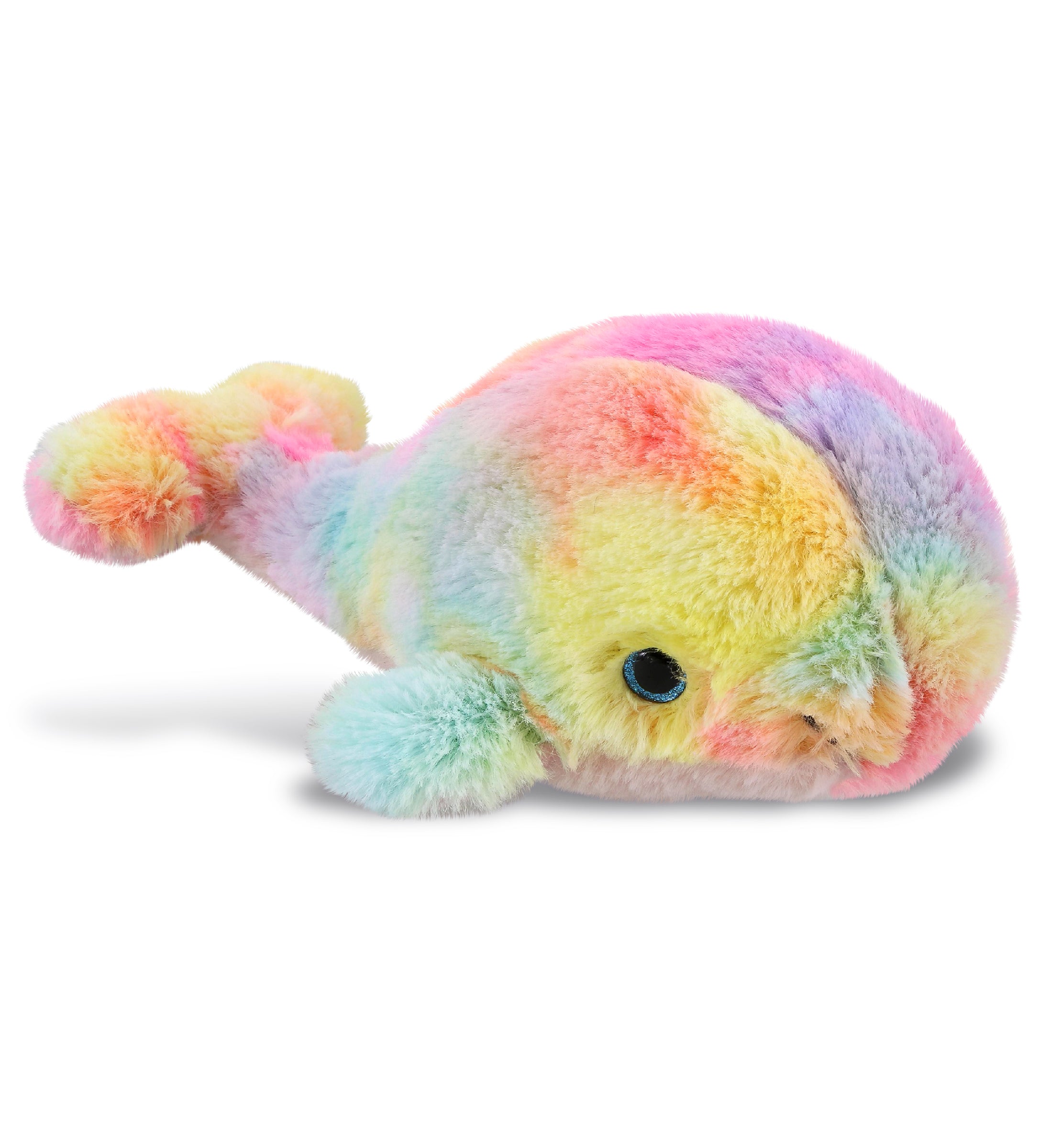 SUPER-SOFT PLUSH - RAINBOW WHALE SMALL 7"