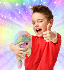 SUPER-SOFT PLUSH - RAINBOW WHALE LARGE 9"