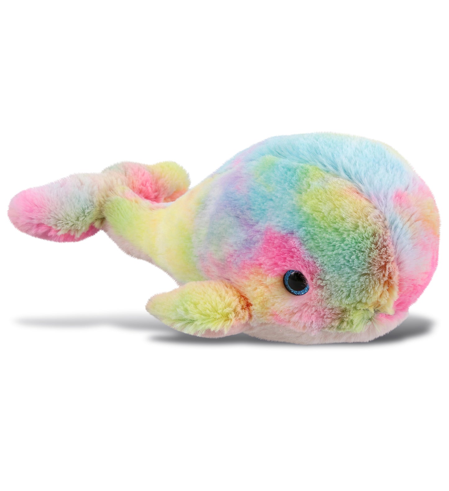 SUPER-SOFT PLUSH - RAINBOW WHALE LARGE 9"