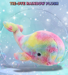 SUPER-SOFT PLUSH - RAINBOW WHALE XL 15"