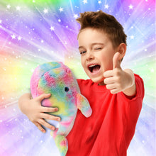 SUPER-SOFT PLUSH - RAINBOW WHALE XL 15"