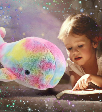 SUPER-SOFT PLUSH - RAINBOW WHALE XL 15"