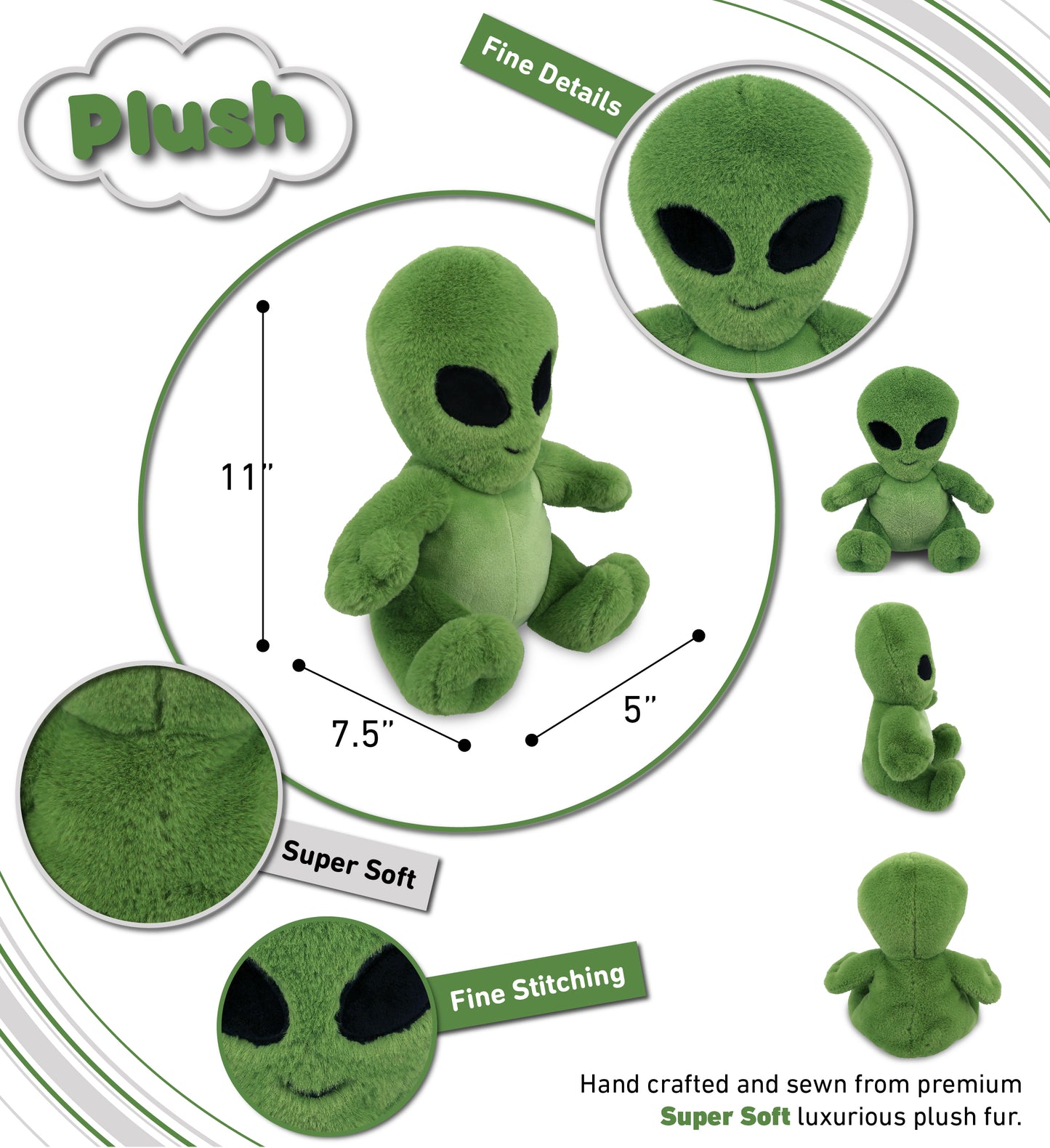 SUPER-SOFT PLUSH - ALIEN 11"