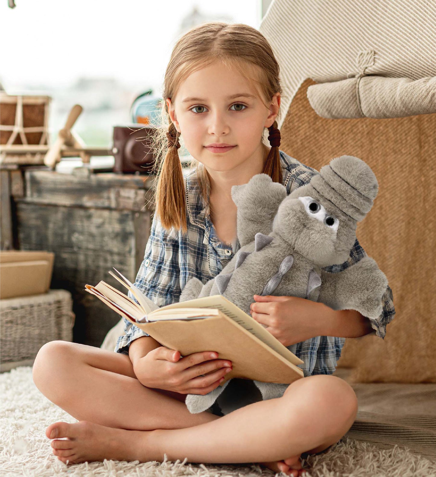 SUPER-SOFT PLUSH - GREY ALLIGATOR SMALL 14"