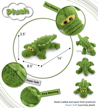 SUPER-SOFT PLUSH - GREEN ALLIGATOR SMALL 14"