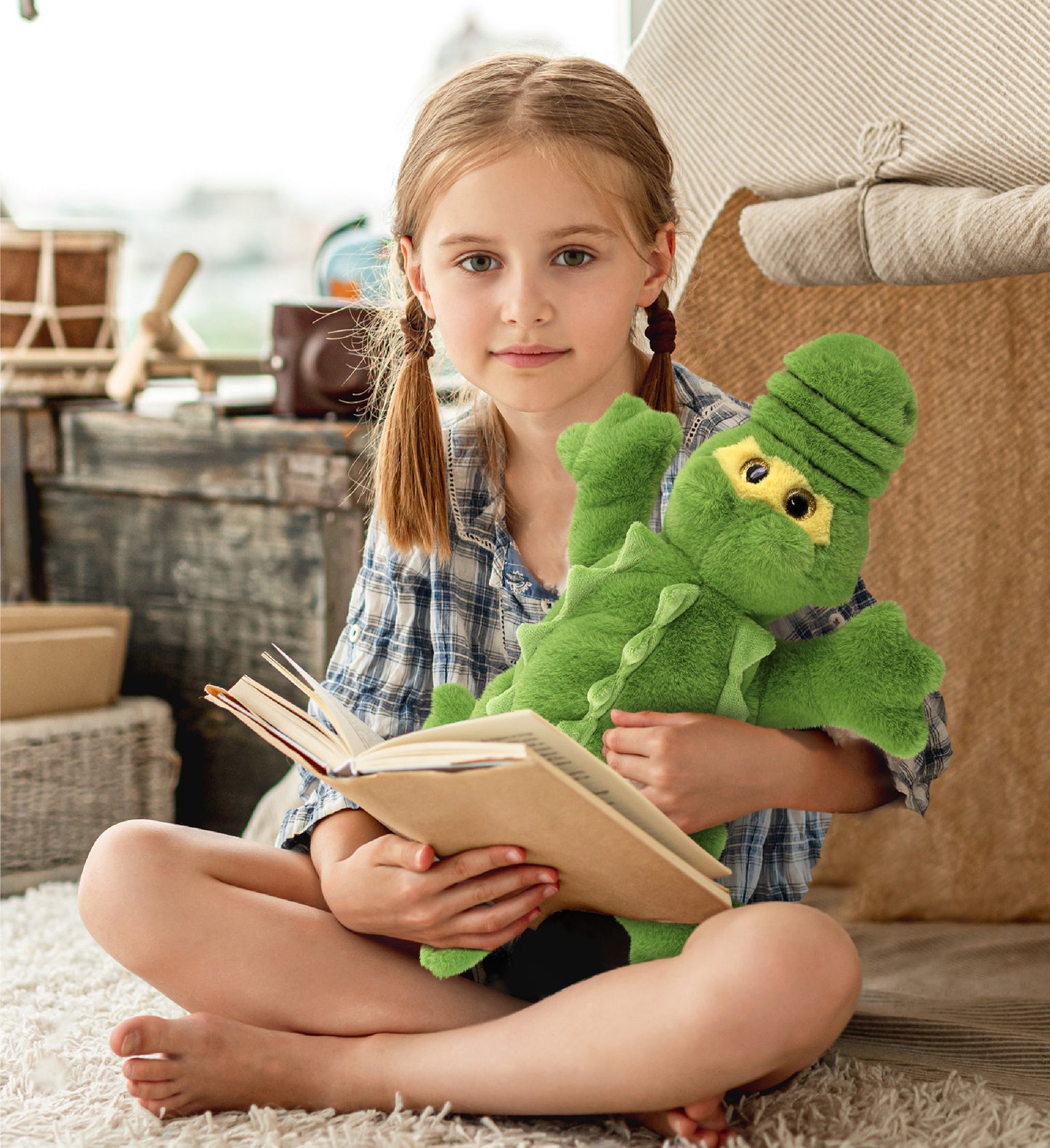 SUPER-SOFT PLUSH - GREEN ALLIGATOR SMALL 14"