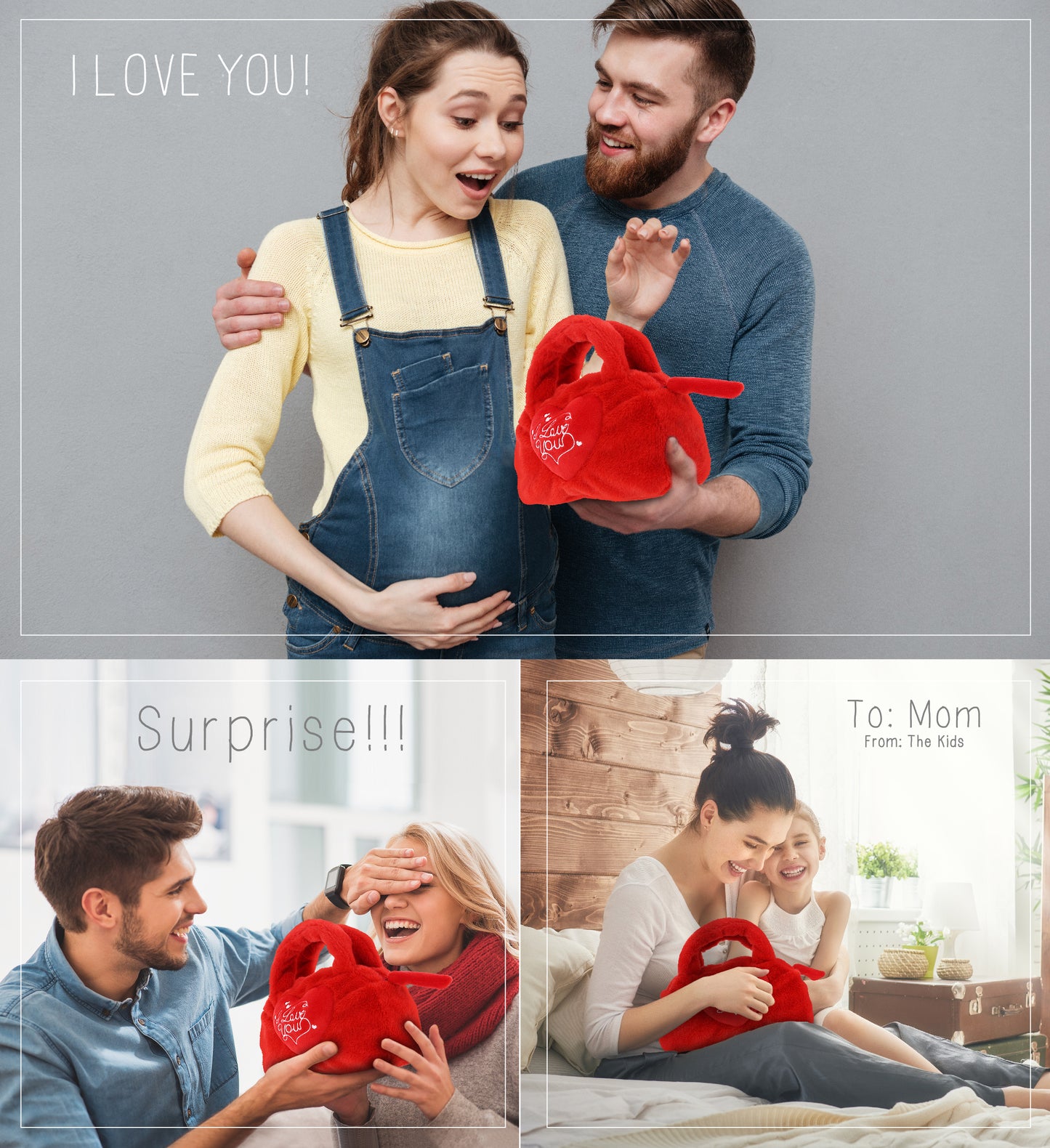 PLUSH HANDBAG - I LOVE YOU RED HEART