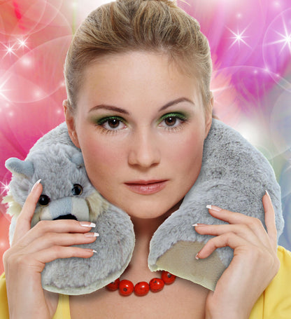SUPER SOFT PLUSH NECK PILLOW - WOLF