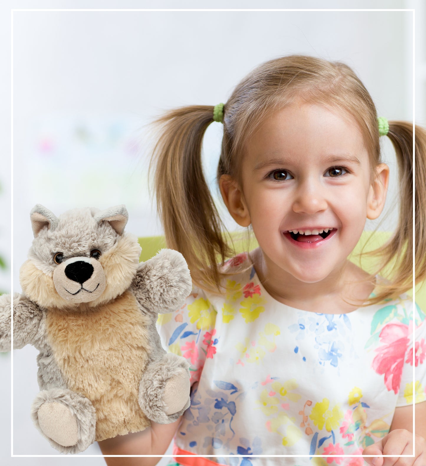 SUPER SOFT PLUSH HAND PUPPET - WOLF
