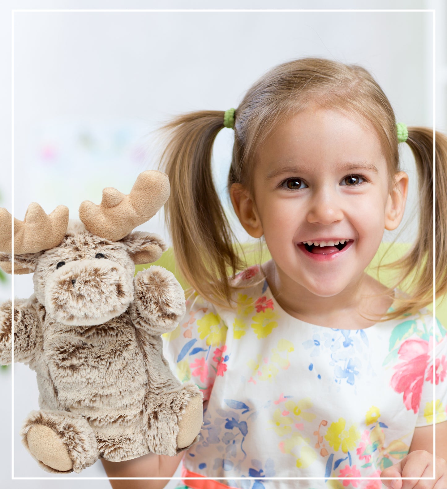 SUPER SOFT PLUSH HAND PUPPET - MOOSE