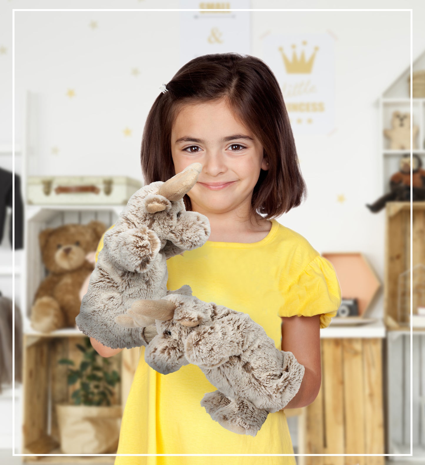 SUPER SOFT PLUSH HAND PUPPET - MOOSE