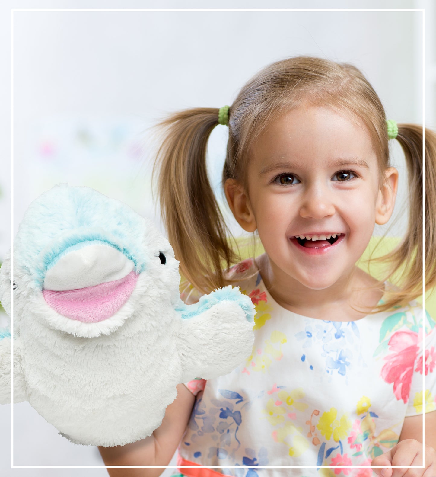 SUPER SOFT PLUSH HAND PUPPET - DOLPHIN