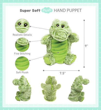 SUPER SOFT PLUSH HAND PUPPET - ALLIGATOR