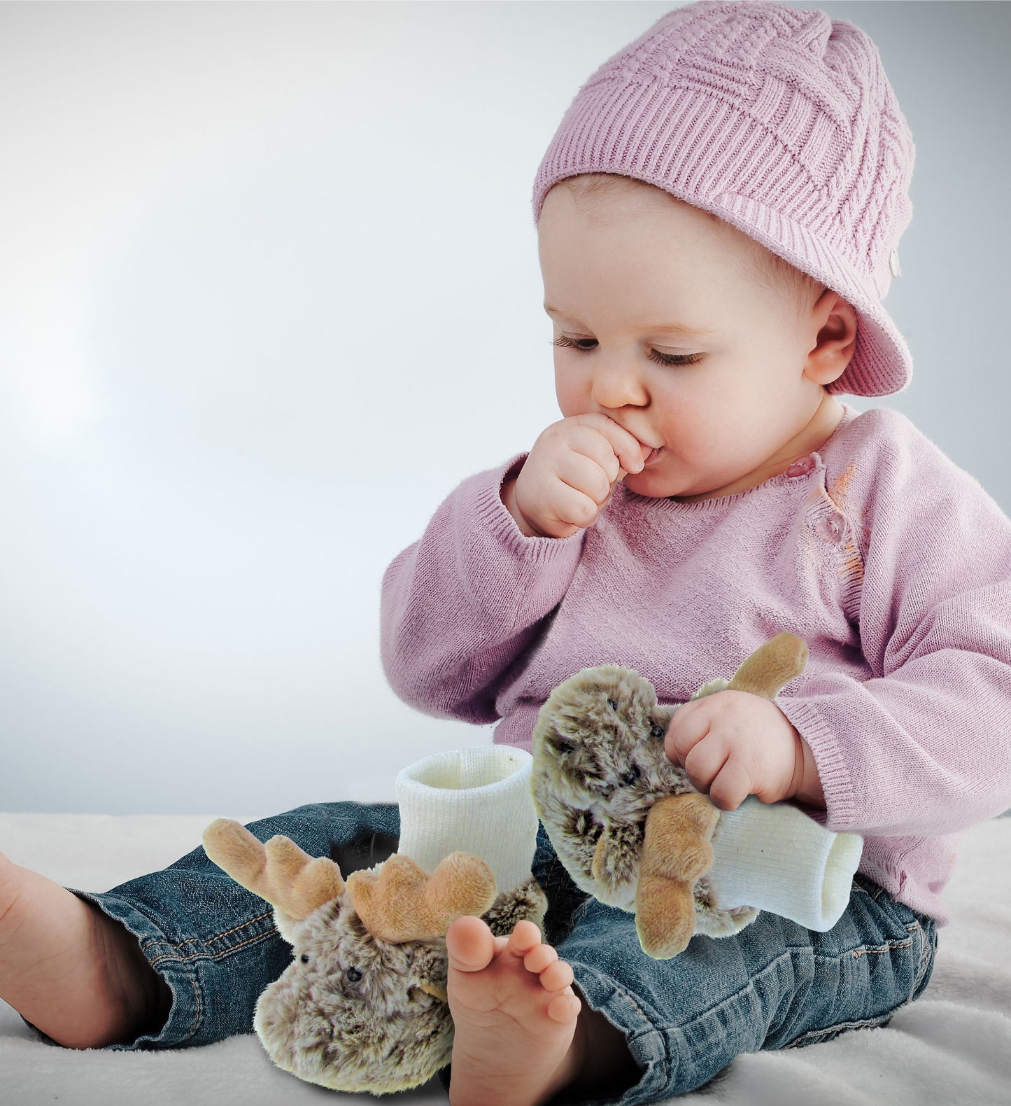 SUPER SOFT PLUSH BABY SHOES - MOOSE