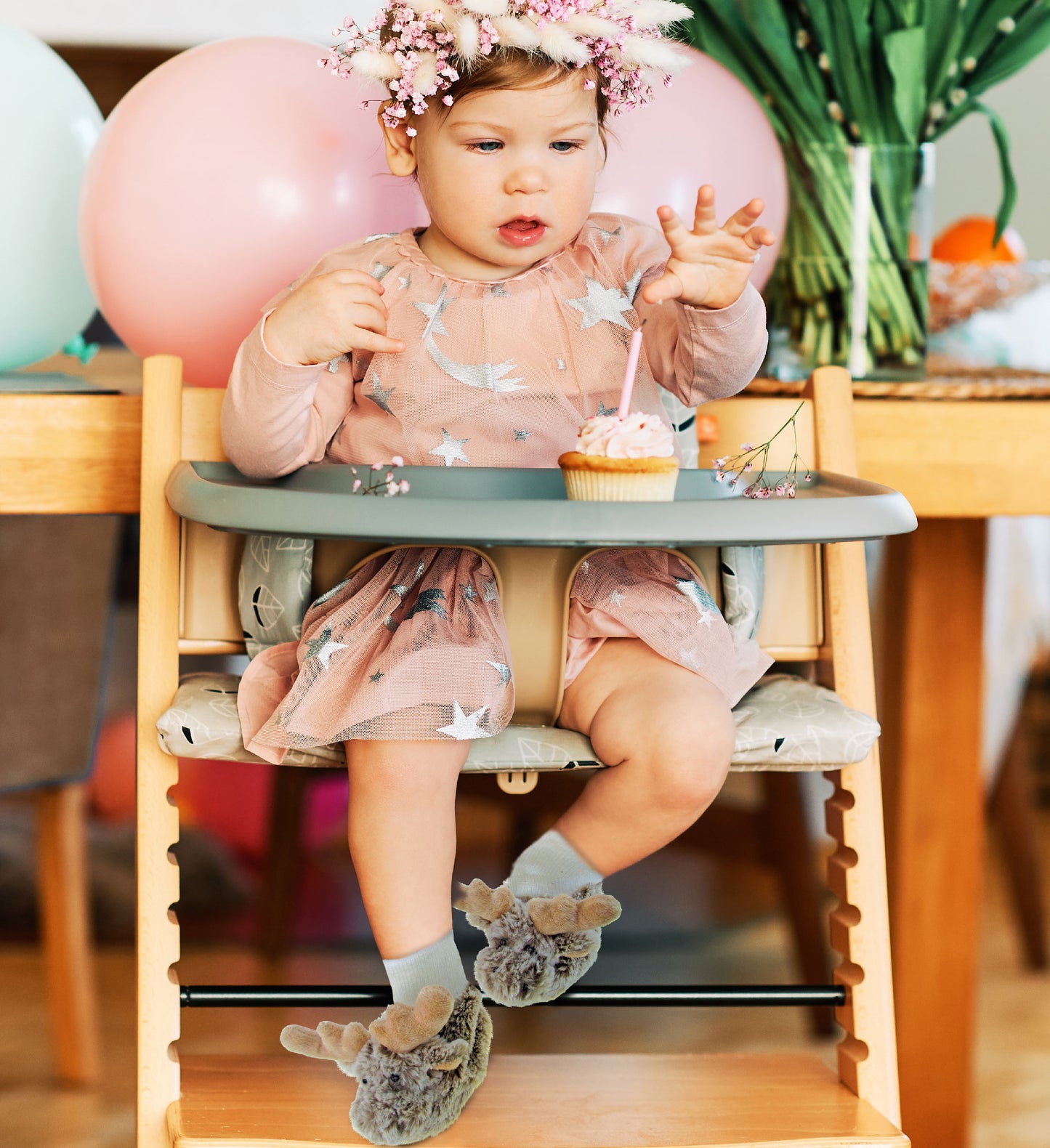 SUPER SOFT PLUSH BABY SHOES - MOOSE