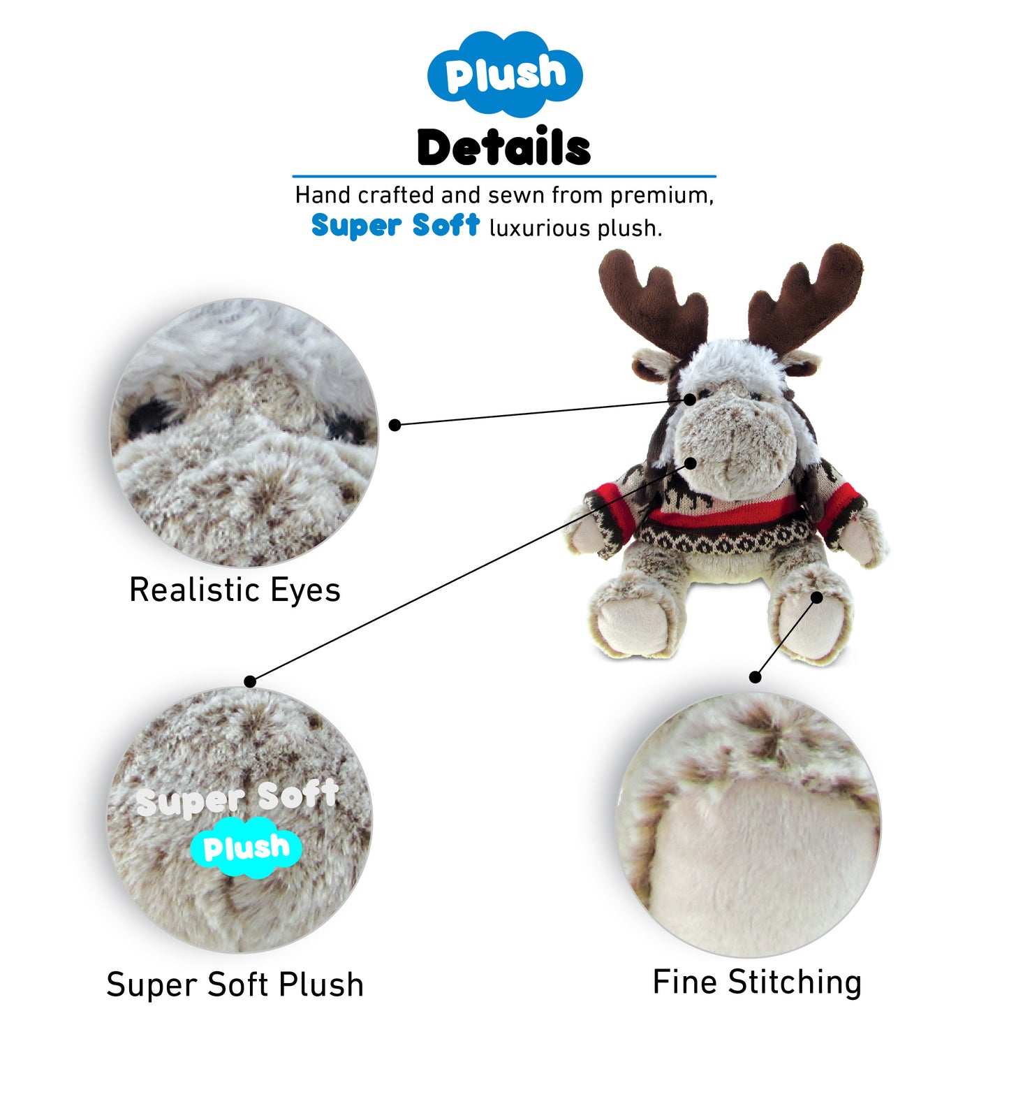 SUPER SOFT PLUSH WITH CLOTHES - MOOSE