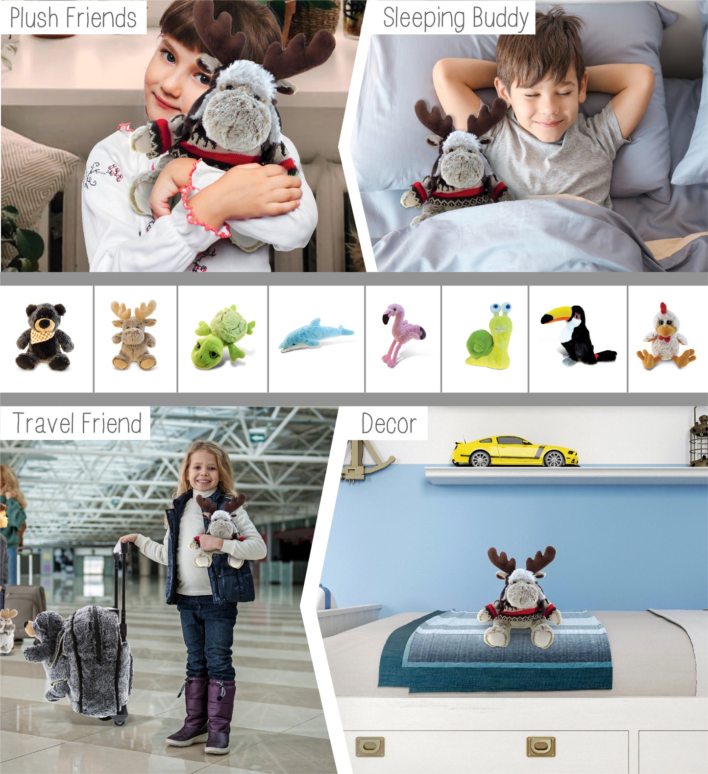 SUPER SOFT PLUSH WITH CLOTHES - MOOSE