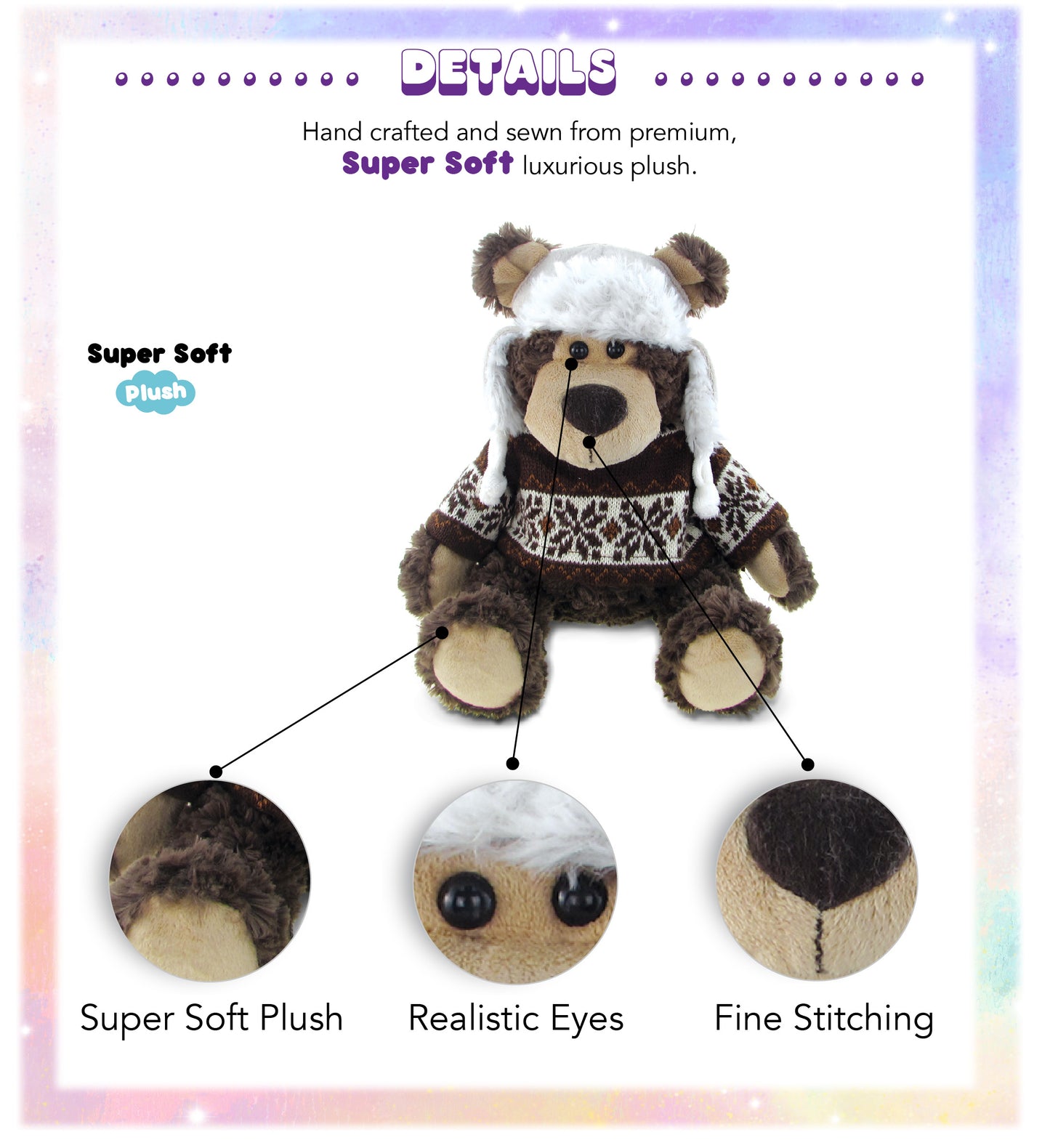 SUPER SOFT PLUSH WITH CLOTHES - GRIZZLY BEAR