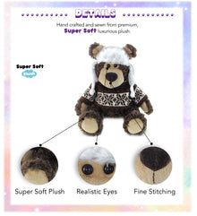 SUPER SOFT PLUSH WITH CLOTHES - GRIZZLY BEAR