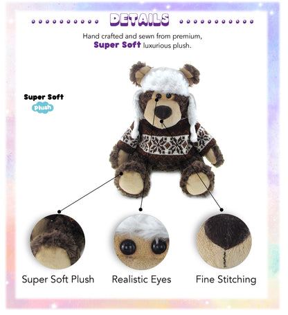 SUPER SOFT PLUSH WITH CLOTHES - GRIZZLY BEAR