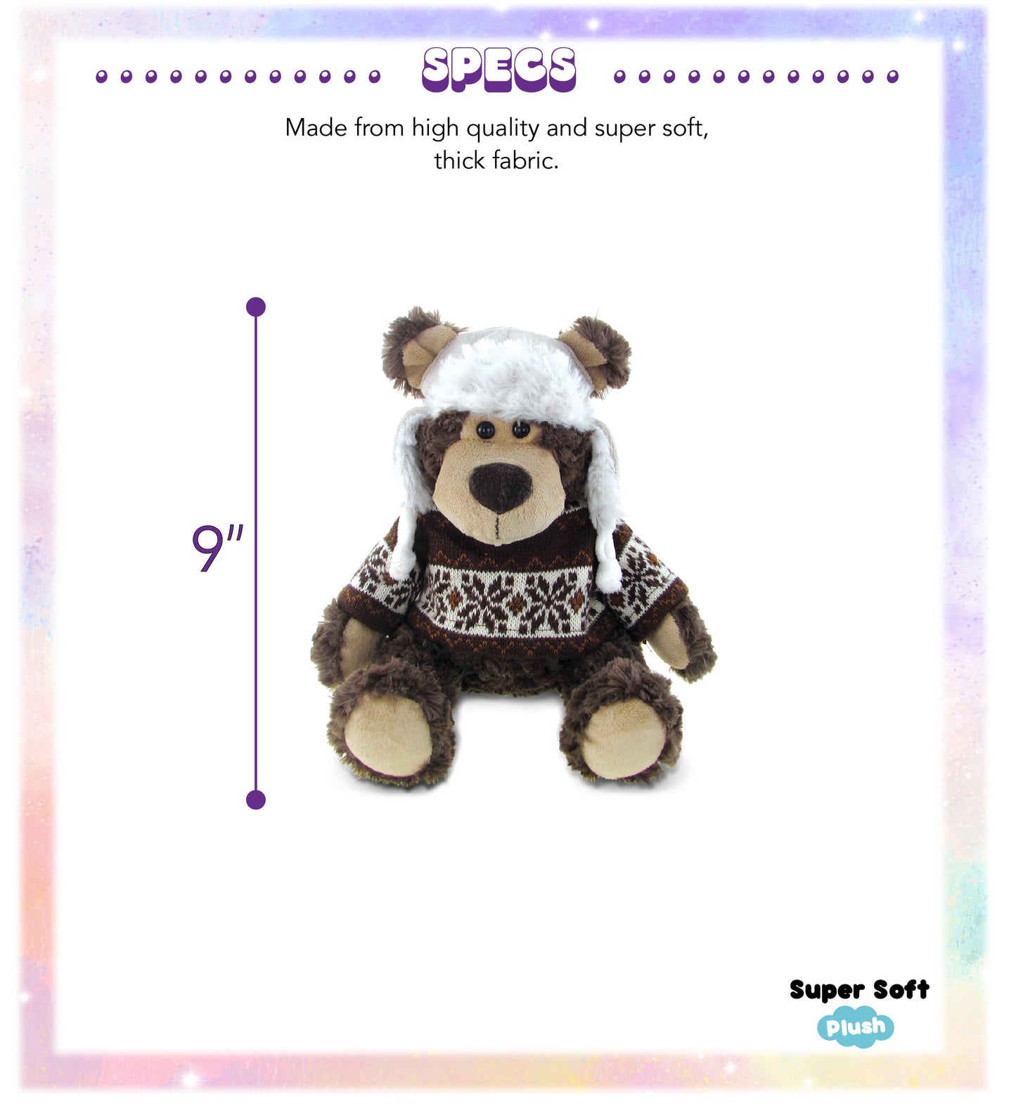 SUPER SOFT PLUSH WITH CLOTHES - GRIZZLY BEAR