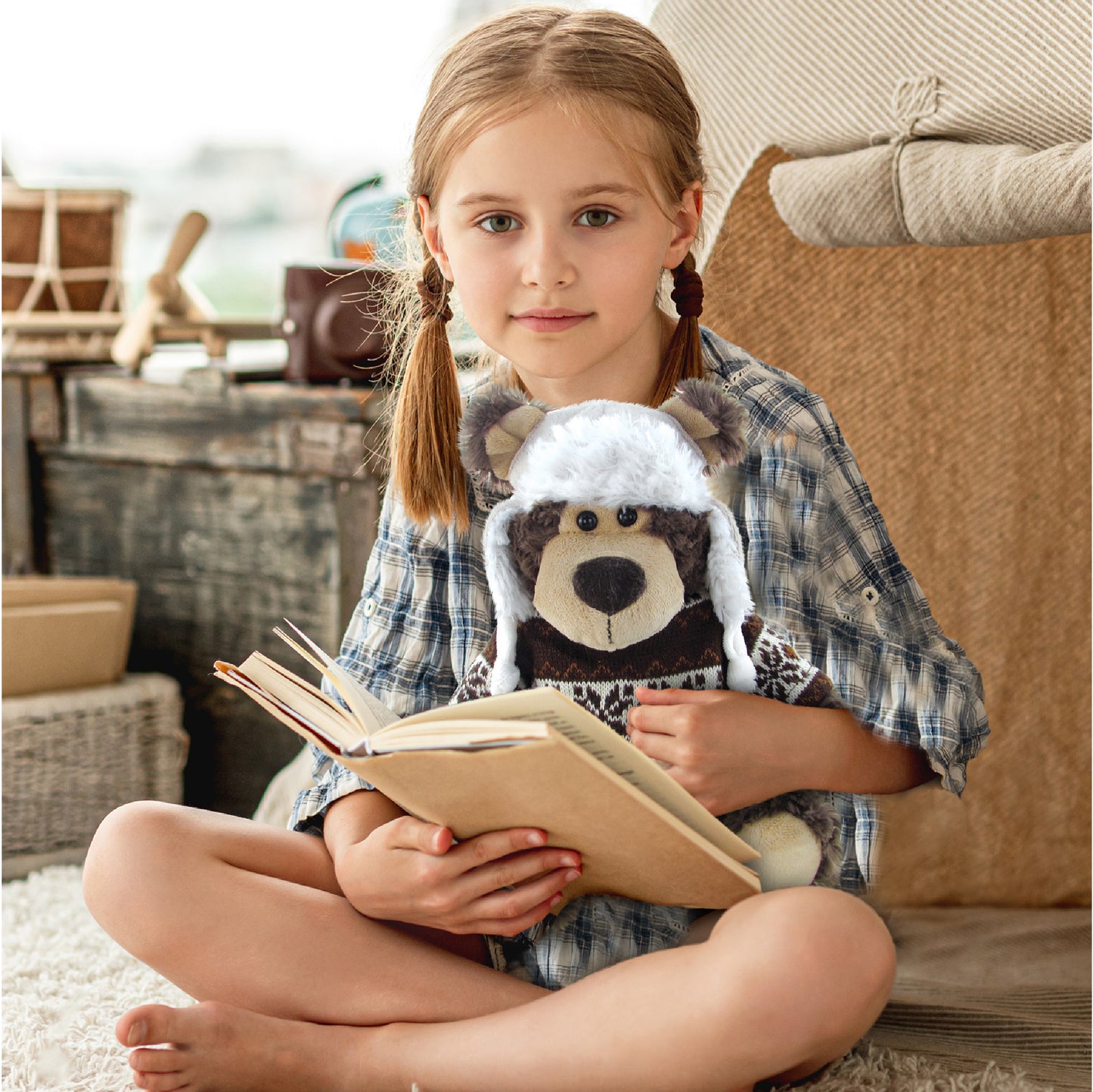 SUPER SOFT PLUSH WITH CLOTHES - GRIZZLY BEAR