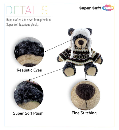 SUPER SOFT PLUSH WITH CLOTHES - BLACK BEAR