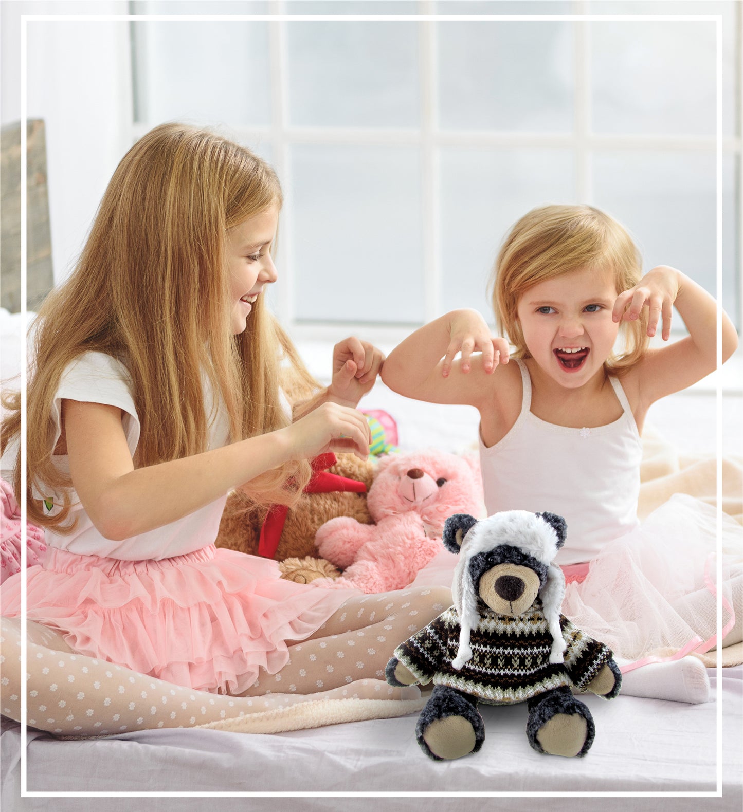 SUPER SOFT PLUSH WITH CLOTHES - BLACK BEAR