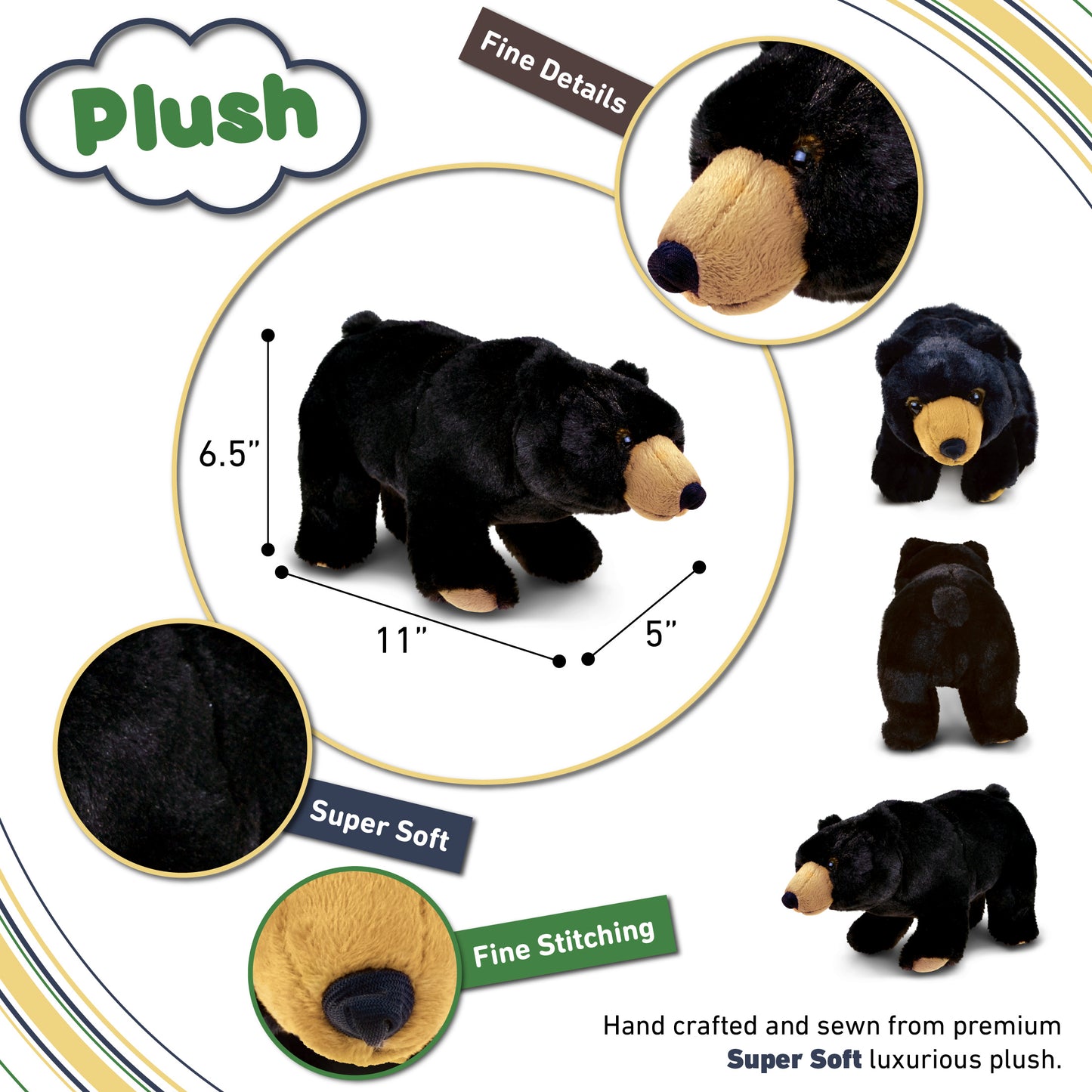 SUPER SOFT PLUSH - WILD SMALL BLACK BEAR