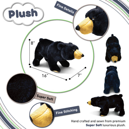 SUPER SOFT PLUSH - WILD LARGE BLACK BEAR