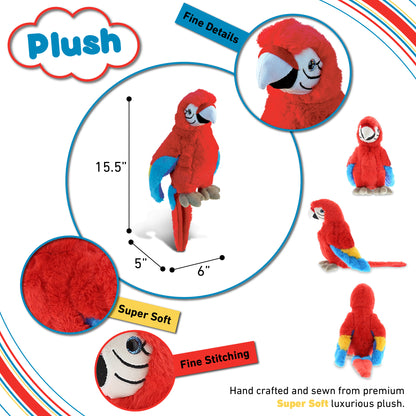 SUPER SOFT PLUSH - RED PARROT