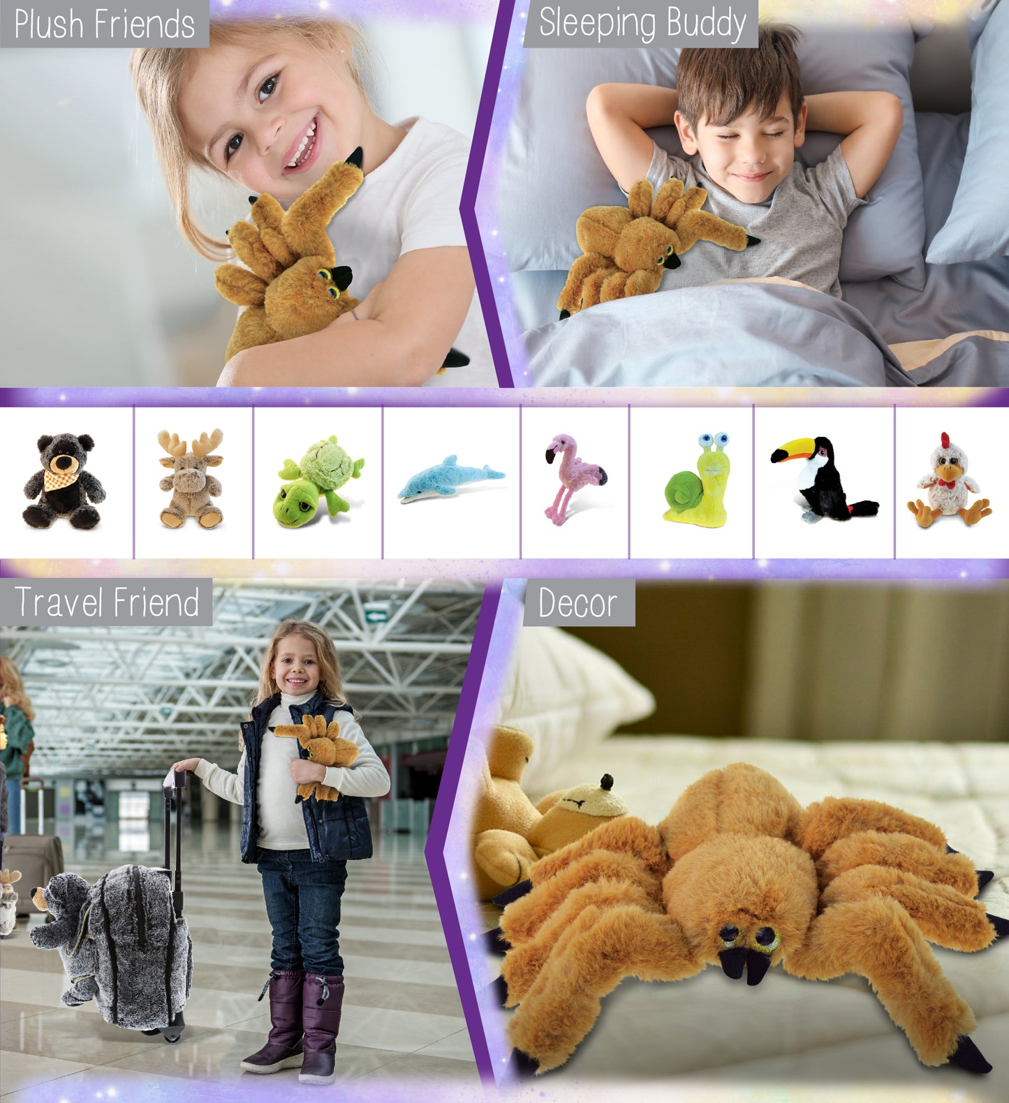 SUPER SOFT PLUSH - BROWN SPIDER