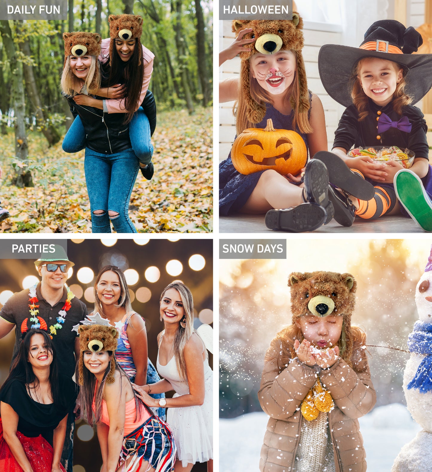 SUPER SOFT PLUSH HAT - GRIZZLY BEAR